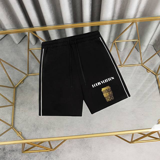 Louis Vuitton 路易威登印花纯棉短裤卫裤五分裤 1:1对版面料380克毛圈高克重百分百纯棉 提前做过预缩水1×1双纱洗一辈子都不会变形的 男女同款