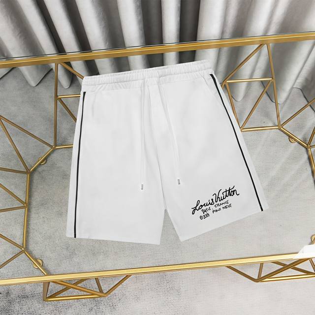 Louis Vuitton 路易威登印花纯棉短裤卫裤五分裤 1:1对版面料380克毛圈高克重百分百纯棉 提前做过预缩水1×1双纱洗一辈子都不会变形的 男女同款