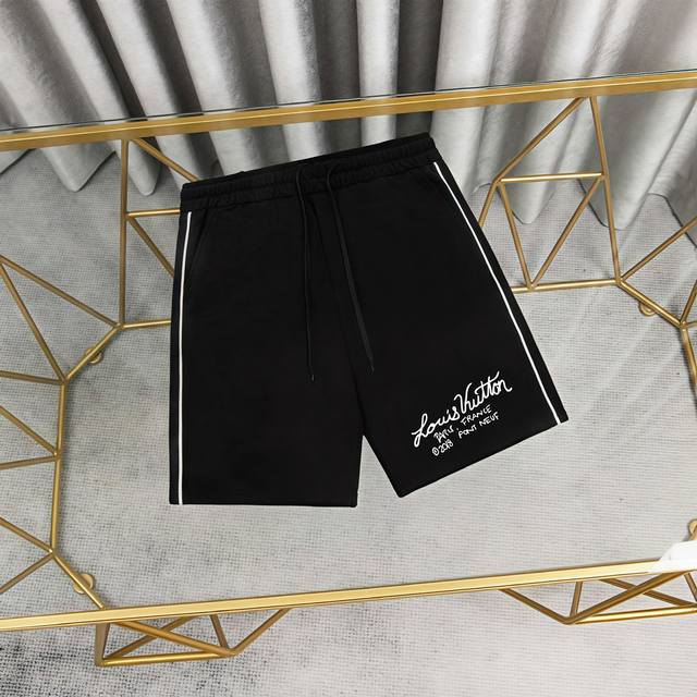 Louis Vuitton 路易威登印花纯棉短裤卫裤五分裤 1:1对版面料380克毛圈高克重百分百纯棉 提前做过预缩水1×1双纱洗一辈子都不会变形的 男女同款