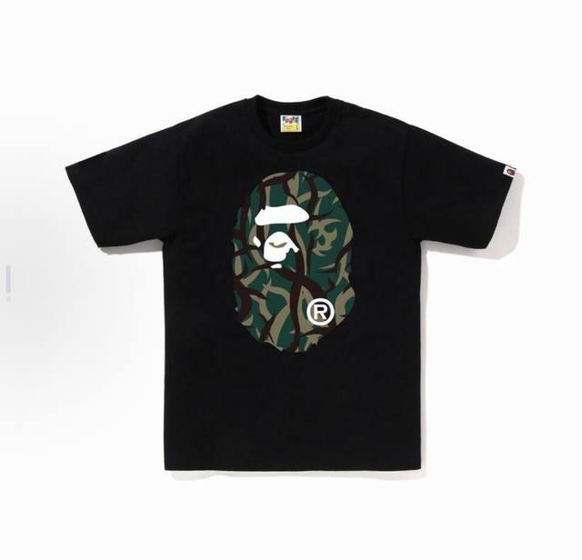 001175款A Bathing Ape Ss25 荆棘迷彩猿人印花短袖T恤 男女同款 码数Smlxlxxl 黑绿，白绿，黑黄，白黄