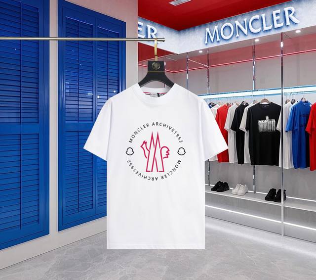 升级版本 手机智能感应~Nfc芯片袖章~直达官网防伪 Moncler~蒙口 2025新款高品质圆领短袖T恤 袖口车有进口绣花标 定制定染,手感非常舒服 超级百搭