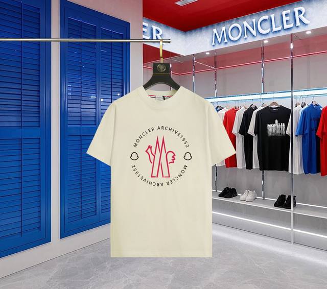 升级版本 手机智能感应~Nfc芯片袖章~直达官网防伪 Moncler~蒙口 2025新款高品质圆领短袖T恤 袖口车有进口绣花标 定制定染,手感非常舒服 超级百搭