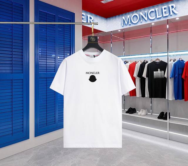 升级版本 手机智能感应~Nfc芯片袖章~直达官网防伪 Moncler~蒙口 2025新款高品质圆领短袖T恤 袖口车有进口绣花标 定制定染,手感非常舒服 超级百搭