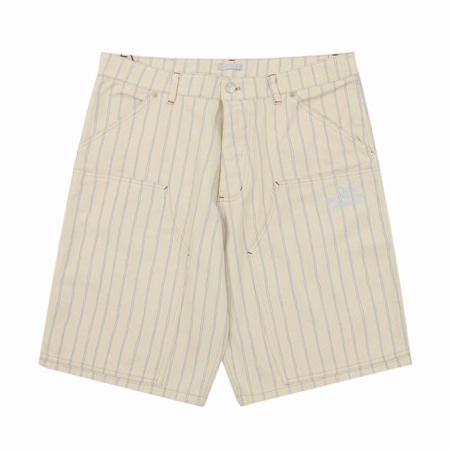 Dior 迪奥 25Ss 口袋条纹Dio字母短裤-红线 Size：46-52