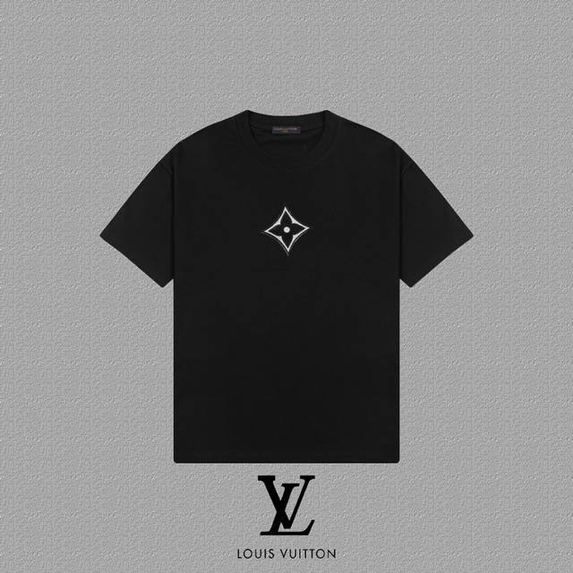 Louis Vuitton 路易威登] 2025Fw春夏新款 徽章Lv字母短袖T恤 300克双纱26支纯棉面料 四标齐全 带Logo包装袋+雪梨纸 男女同款 颜