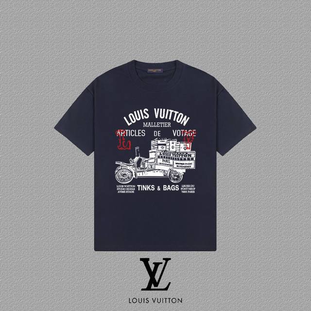 Louis Vuitton 路易威登] 2025Fw春夏新款 Lv字母短袖T恤 300克双纱26支纯棉面料 四标齐全 带Logo包装袋+雪梨纸 男女同款 颜色：
