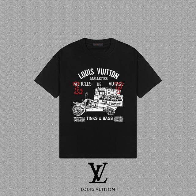 Louis Vuitton 路易威登] 2025Fw春夏新款 Lv字母短袖T恤 300克双纱26支纯棉面料 四标齐全 带Logo包装袋+雪梨纸 男女同款 颜色：