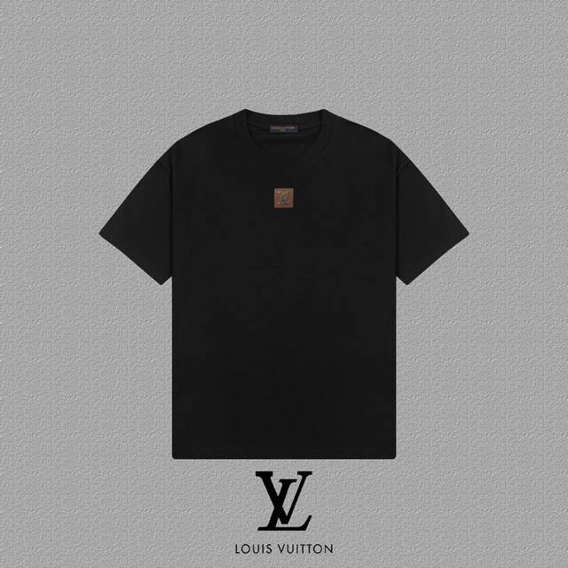 Louis Vuitton 路易威登] 2025Fw春夏新款 徽章Lv字母短袖T恤 300克双纱26支纯棉面料 四标齐全 带Logo包装袋+雪梨纸 男女同款 颜