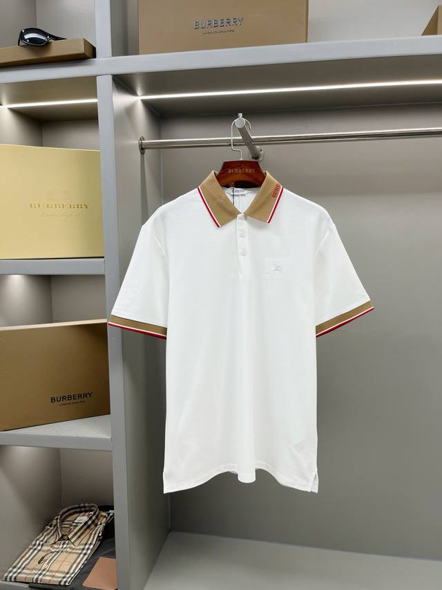 徽标装饰战马刺绣珠地网眼布棉质 Polo 衫 Bur王牌尖货，镇店之宝 迟来的渠道好货好款！Bur王牌渠道单，同步各大买手店 2025全新一季设计语言 衣领微标