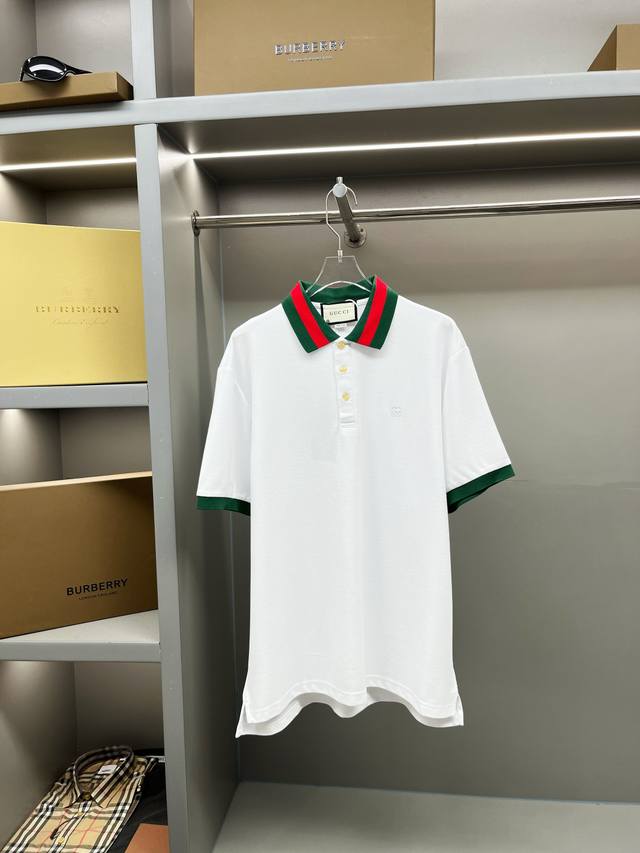 GuccⅠ 古驰 双G刺绣新款Polo衫 原版面料 原版订制辅料 官方同款 采用210克纯棉珠地面料，定制 同缸染面料 手感非常舒服爽滑 版型挺阔有型 一线品牌
