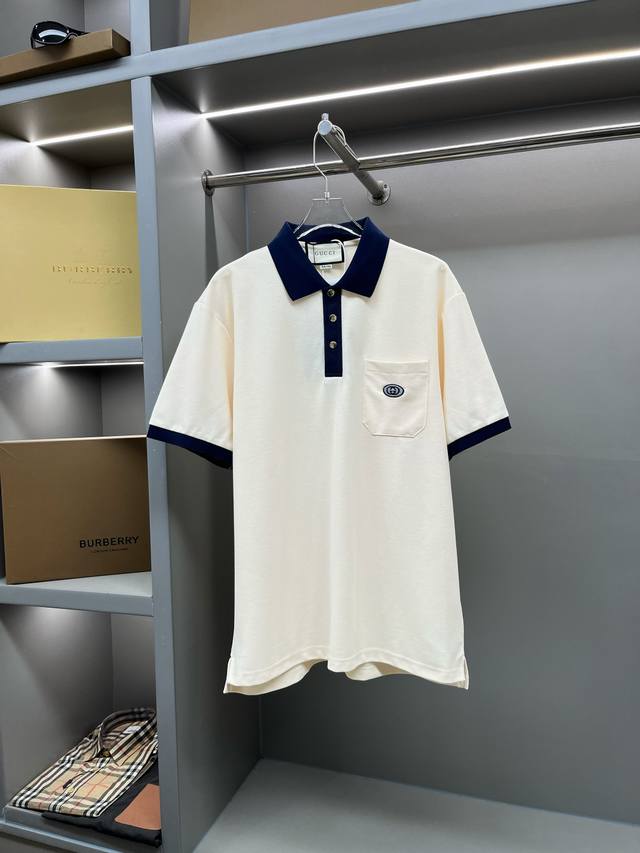 GuccⅠ 古驰 口袋刺绣新款Polo衫 原版面料 原版订制辅料 官方同款 采用210克纯棉珠地面料，定制 同缸染面料 手感非常舒服爽滑 版型挺阔有型 一线品牌