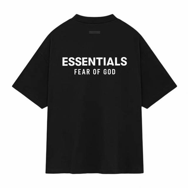 全套对版Essentials Fall24 Holiday系列 Jersey Crewneck T-Shirt 胸前字母圆领宽松短袖T恤 男款 高品面料采用高端
