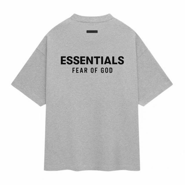全套对版Essentials Fall24 Holiday系列 Jersey Crewneck T-Shirt 胸前字母圆领宽松短袖T恤 男款 高品面料采用高端