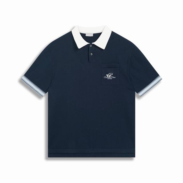 正确版高品质 迪奥 2025Ss新款Christian Dior Couture 铃兰花刺绣短袖Polo衫。 二零二五秋季男装系列新品，为衣橱的基本单品增添高订