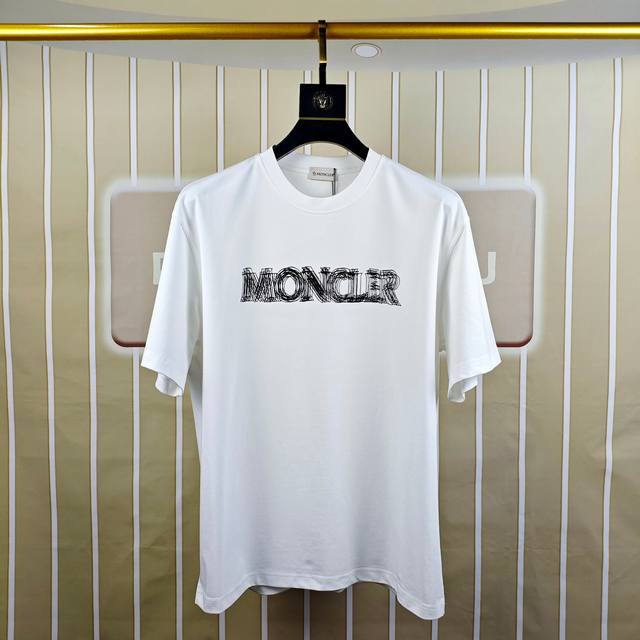 M*Ncler 蒙口2025早春新款原单男士圆领短袖T恤 专柜同步售卖 高端品质 高版本 Os版型阔版 爆款印胶字母Logo袖上绣胶标设计 定制进口双股100%