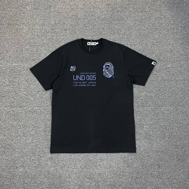 Xx222 Undfeated ＸBape联名五道杠背后飞机印花大标 270克克重麻棉面料 Zp开版 情侣款：Ｓ Xxl 黑绿 白绿 黑蓝 白蓝