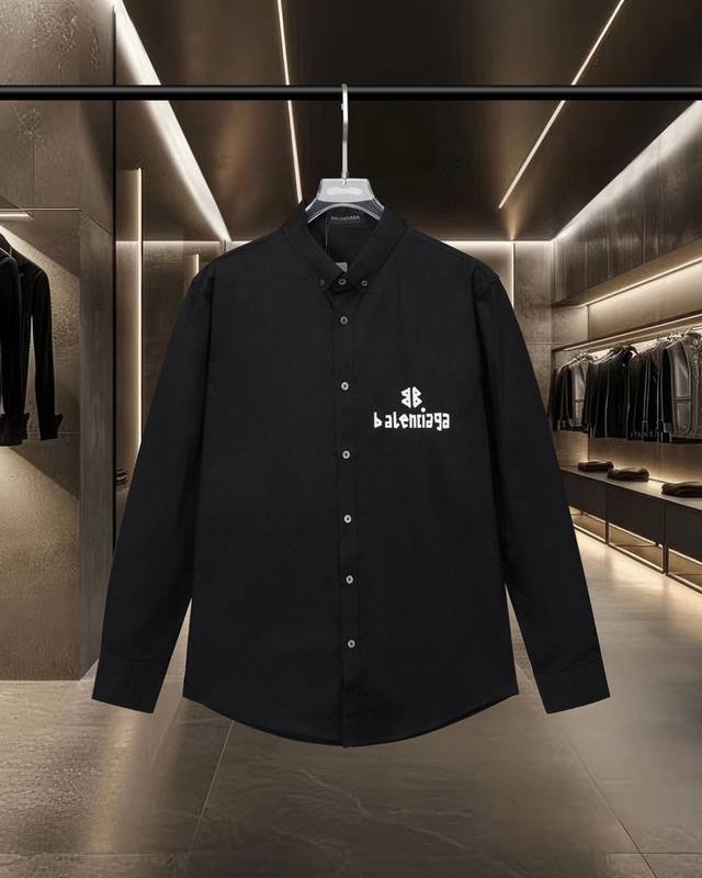 Balenciaga 巴黎 爆款来袭 Wi-Fi 情人节限定荧光变色Logo印花长袖宽松版型衬衫 2025Ss官网新款长袖 衬衫 衬衣，精美印花变色 高端版本，