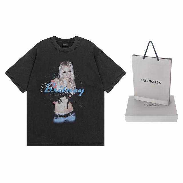 实拍图 顶级版本.官网品质 Balenci*Ga 26新款 。Balenciaga Music Britney Series限量版音乐合作系列，前后片直喷印花