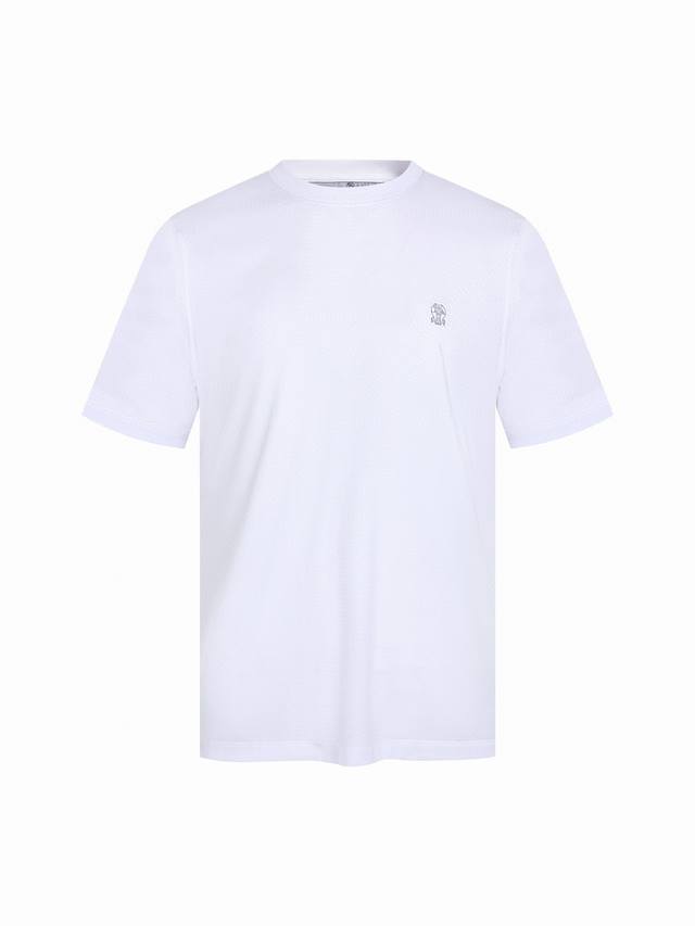 Bc Brunello Cucinelli 小标刺绣套头圆领短袖 颜色 黑色 白色 现货 S M L Xl