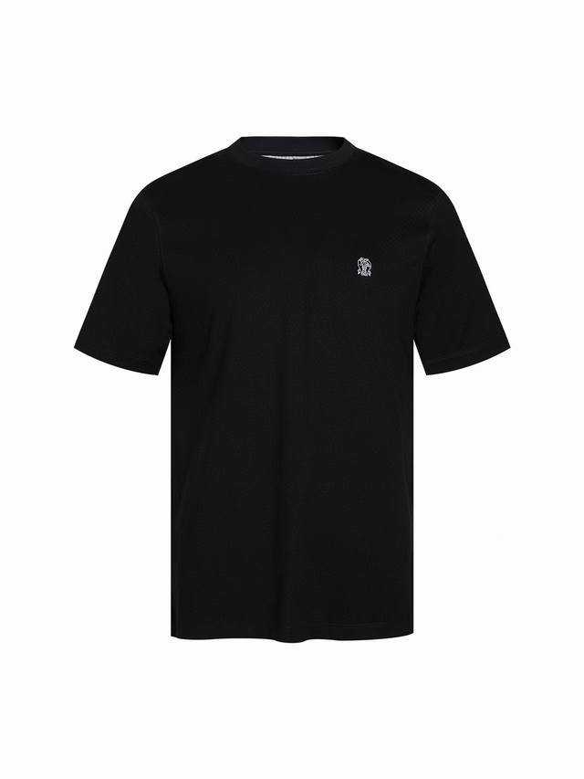 Bc Brunello Cucinelli 小标刺绣套头圆领短袖 颜色 黑色 白色 现货 S M L Xl