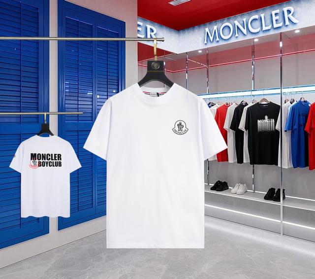升级版本 手机智能感应~Nfc芯片袖章~直达官网防伪 Moncler~蒙口 2025新款高品质圆领短袖T恤 袖口车有进口绣花标 定制定染,手感非常舒服 超级百搭