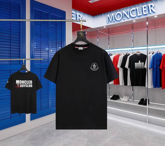 升级版本 手机智能感应~Nfc芯片袖章~直达官网防伪 Moncler~蒙口 2025新款高品质圆领短袖T恤 袖口车有进口绣花标 定制定染,手感非常舒服 超级百搭