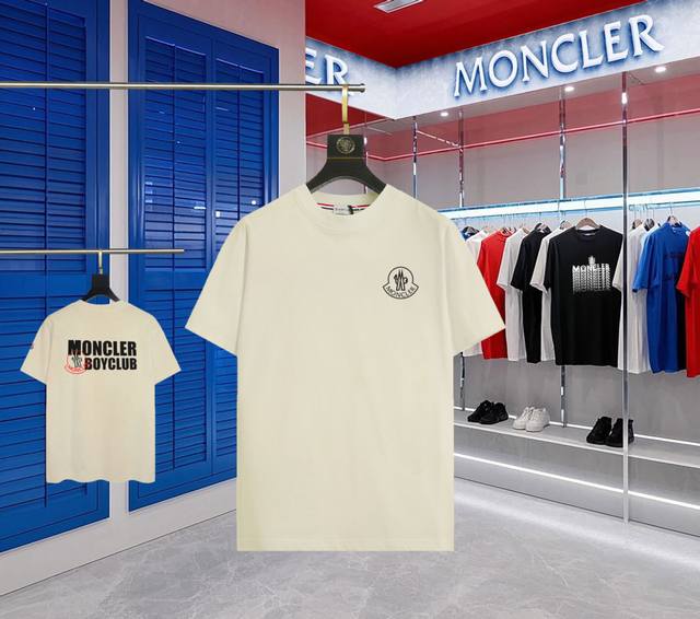 升级版本 手机智能感应~Nfc芯片袖章~直达官网防伪 Moncler~蒙口 2025新款高品质圆领短袖T恤 袖口车有进口绣花标 定制定染,手感非常舒服 超级百搭