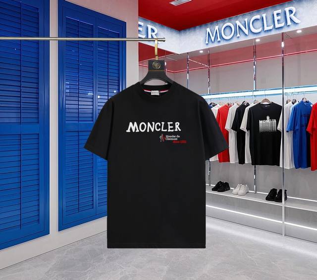 升级版本 手机智能感应~Nfc芯片袖章~直达官网防伪 Moncler~蒙口 2025新款高品质圆领短袖T恤 袖口车有进口绣花标 定制定染,手感非常舒服 超级百搭