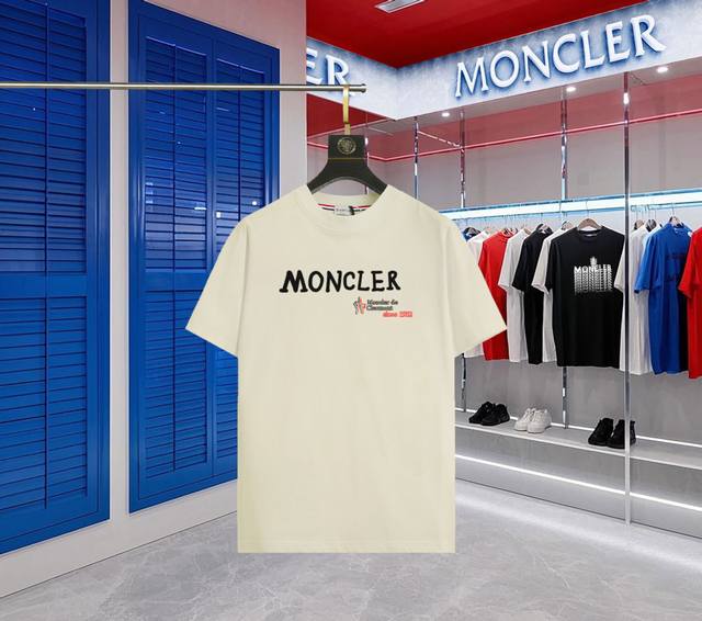 升级版本 手机智能感应~Nfc芯片袖章~直达官网防伪 Moncler~蒙口 2025新款高品质圆领短袖T恤 袖口车有进口绣花标 定制定染,手感非常舒服 超级百搭