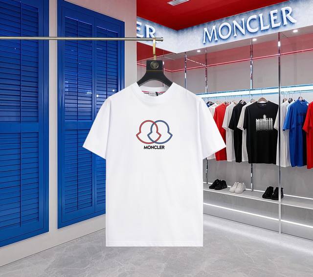 升级版本 手机智能感应~Nfc芯片袖章~直达官网防伪 Moncler~蒙口 2025新款高品质圆领短袖T恤 袖口车有进口绣花标 定制定染,手感非常舒服 超级百搭