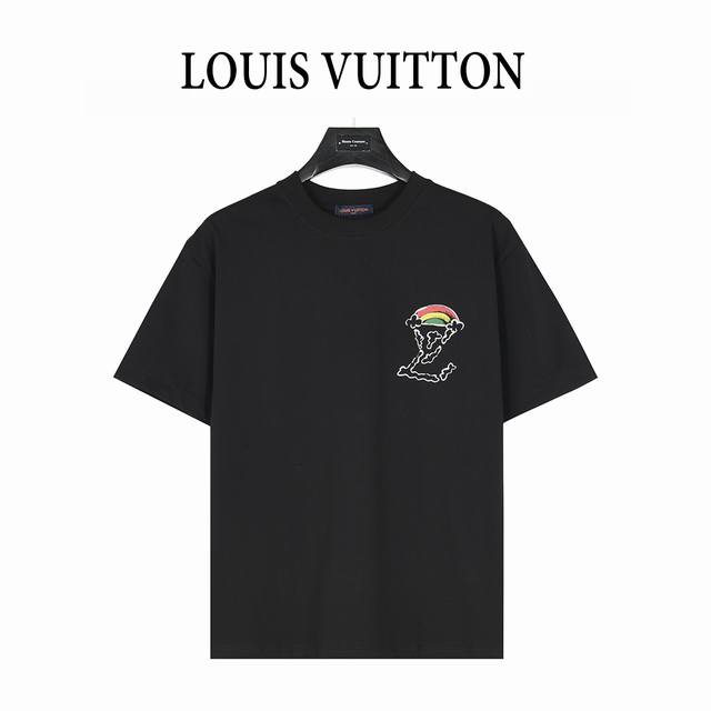 Louis Vuitton 路易威登 25Ss 后背彩绘云朵涂鸦短袖T恤 购入原版开模打造，全套定制辅料，所有细节完美还原 定织定染260G纯棉双纱紧密棉面料，
