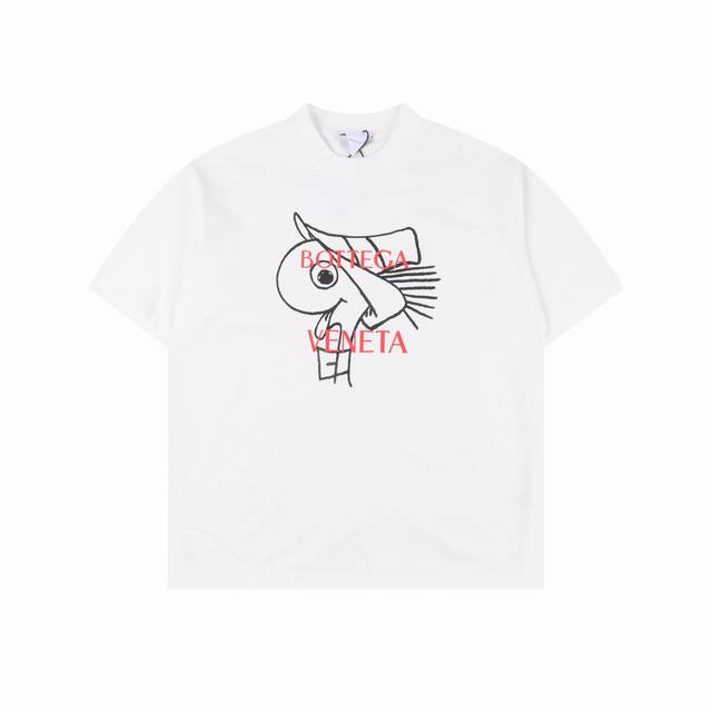 Bottega Veneta葆蝶家Bv 25Ss小蛇图案字母刺绣短袖T恤 Size:Xs-L