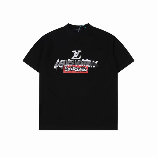 Louisvuitton X Supreme联名 联名Logo涂鸦印花短袖T恤 原版印花一比一复刻，采用进口原浆加配涂鸦印花工艺， 手感非常舒服 超级百搭好看的