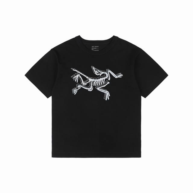 胸口线条骨架印花短袖K07 Size：S-Xxl