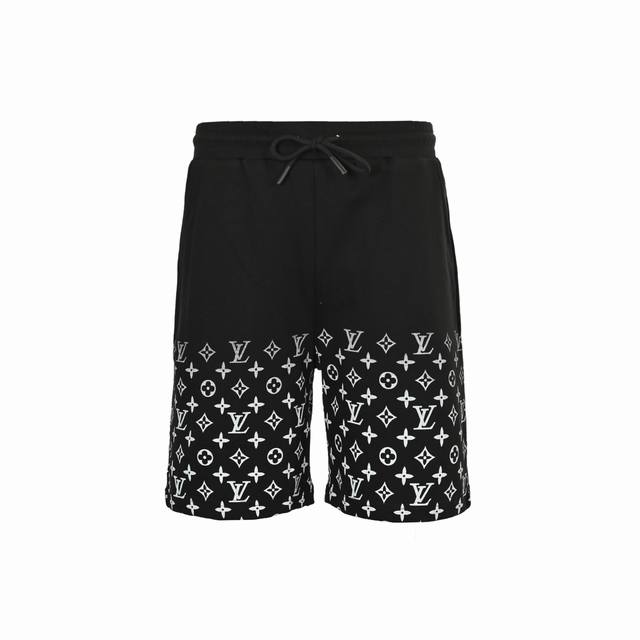 Louis Vuitton 路易威登 25Ss 半幅老花印花短裤 面料为定制380克洗水纯棉毛圈面料，手感舒适。采用手工网印花工艺，无惧起皮脱落，上身丝滑透气。