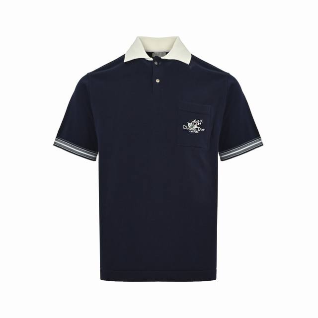 Dior 迪奥 25Ss 铃兰花刺绣针织Polo短袖 正品15500购入，定染40支精梳棉纱双股纱线，采用进口 Stoll 14针织机，毛料提花，毛料酵洗，进口