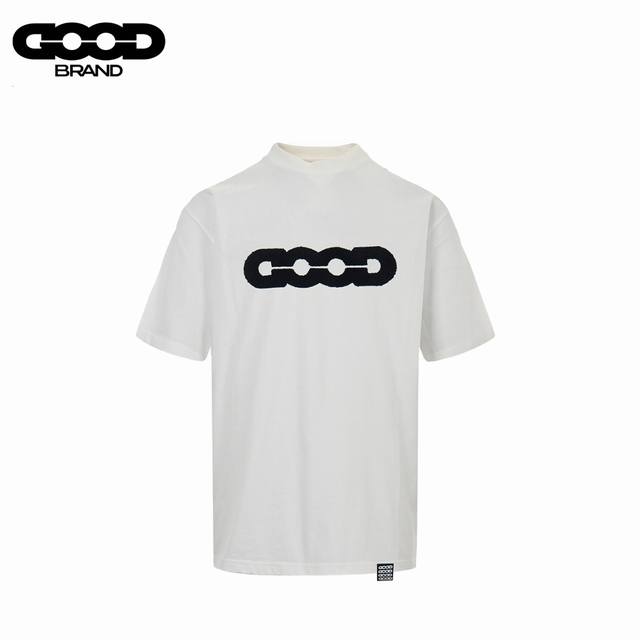 Goodbrand 25Ss 提花毛巾绣短袖T恤 采用订色订染毛圈纯棉衣面，250G双股双纱，手感舒适 进口针织针梳棉进行制作，搭配320G1*1螺纹，同缸无色