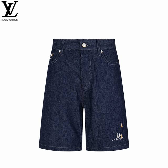 Louis Vuitton 路易威登 帆船套装短裤 原版13100购入开发，采用全棉紧密青年牛仔布，特种进口刺绣机器百灵达刺绣机作业，成衣洗水特殊软化处理，定制