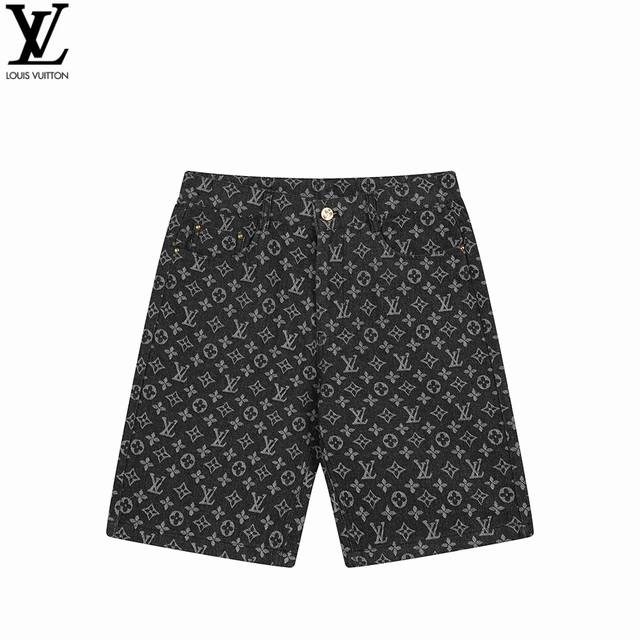 Louis Vuitton 路易威登 25Ss 满印老花牛仔短裤 原版开发斜纹全棉提花丹宁牛仔材质，提花图型大小间距相同，图形宽窄一致，质感十足。红外线激光定位