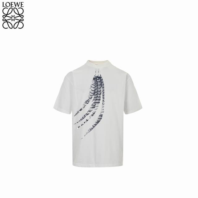 Loewe 罗意威 25Ss 羽毛印花短袖T恤 25Ss最新最顶级同步经典限量版马柏全同款羽毛印花大标识 圆领短袖，最顶级的品质原单短袖，顶级制作工艺进口面料，