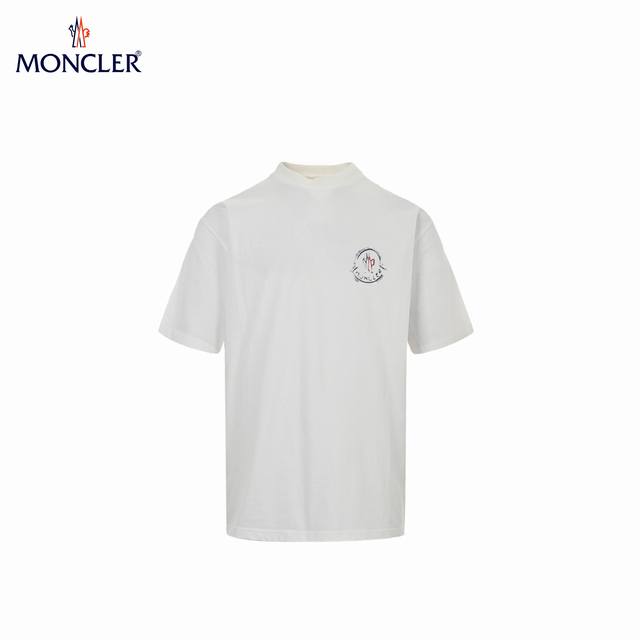 Moncler 蒙口 25Ss 喷墨Logo短袖T恤 采用60支双纱精梳纯棉爽滑手感，纯棉不起球不起毛，面料厚度260克重，单件重量280克左右！质量保证、原厂