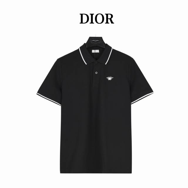 Dior 迪奥 小蜜蜂刺绣Logo短袖Polo衫 原版品质，欢迎对比。选用棉质珠地网眼布打造，定制材质260G长绒棉，衣领为双系统提花定织扁机制成，有弹性，不变
