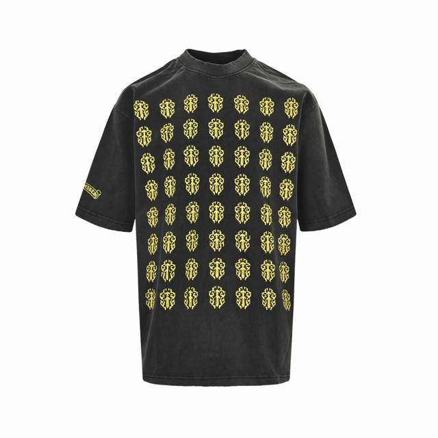 Chrome Hearts 克罗心 25Ss 后背宝剑多标印花水洗短袖 轻奢主义男女日常通勤穿搭必备单品正确版本欢迎对比详细特征 280克 %纯棉双纱汗布面料