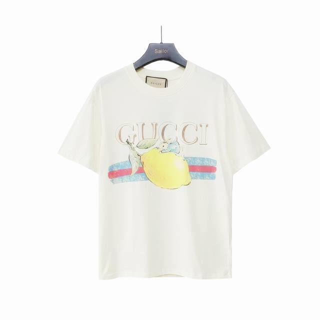 实拍细节图+尺码表 Gucci 古驰 彼得兔系列柠檬小兔印花短袖 专柜同款圆领短袖T～代表性品牌印花字母设计～定制棉质面料～ 厚板立体！衣服偏厚使整体高透气和柔
