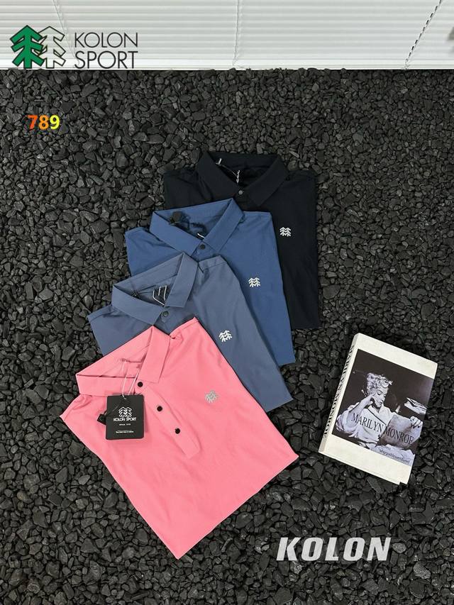 可隆经典基础款翻领胸标硅胶立体小Logo冰丝无痕短袖T恤，夏季Polo衫短袖，商务休闲简约风，上身帅气百搭，夏季必备百搭奢潮单品 高端定制冰蚕丝面料 ，穿着舒适