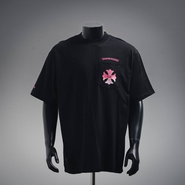 Chrome Hearts 克罗心 25Ss 紫色马蹄渐变Logo短袖T恤 宽松版型高密度针织，面料 克双纱，1*1双纱螺纹，手感柔软舒适，不变形，Os落肩宽松