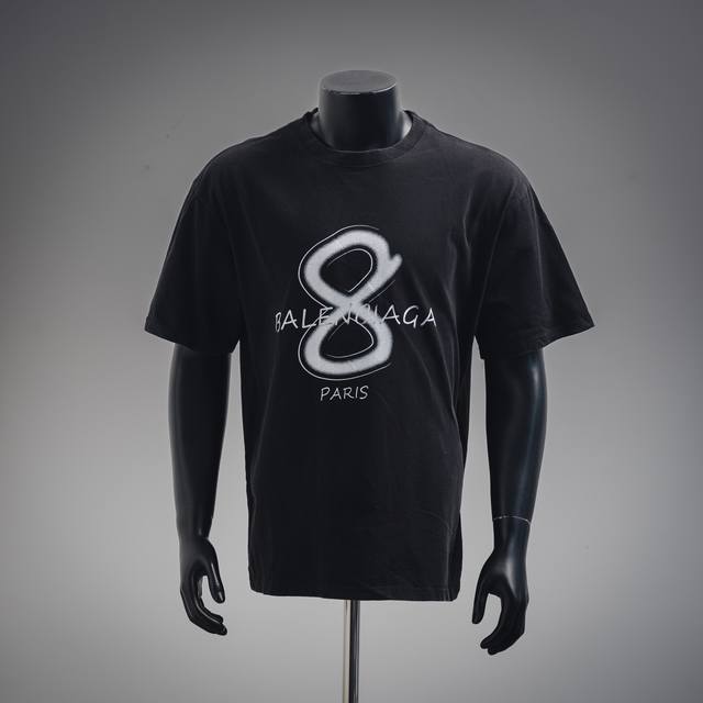 Balenciaga 巴黎世家 Blcg 25Ss 水洗8字草写字母印花短袖T恤 Size:S-Xl