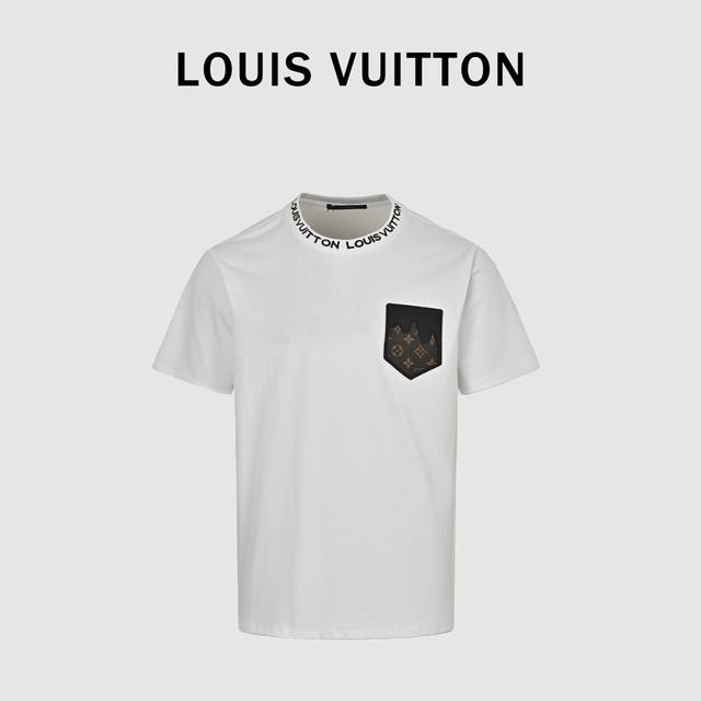 Louis Vuitton 路易威登Lv 刺绣徽标短袖T恤 面料采用定制280G 26支特滑双股精棉平纹高密无尘全棉布料，前幅高密度加厚，走线平整，代工品质，全