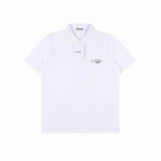 Dior迪奥Cd 联名款地球刺绣短袖Polo衫 定制珠地纯棉缎，采用进口机刺绣工艺，面料都经过浇洗，手感质感更佳，不易变形，不易缩水，不易褪色，定制激光真贝壳纽