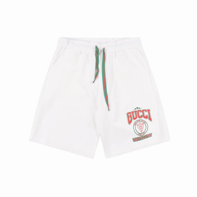 Gucci 古驰 25Ss 字母徽标印花短裤 25年新款Gucci短裤，极简廓形，高腰设计与微A字剪裁，视觉拉长腿部比例，高腰剪裁搭配利落裤线，既修饰腿型又自带